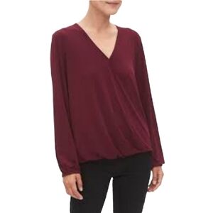 Banana Republic Factory Faux Wrap Blouse in Burgundy - Sz S Open To Offers